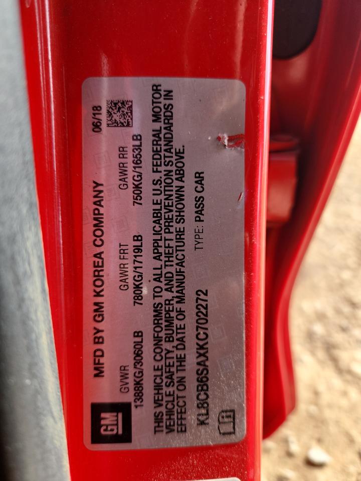 2019 Chevrolet Spark Ls VIN: KL8CB6SAXKC702272 Lot: 82238025