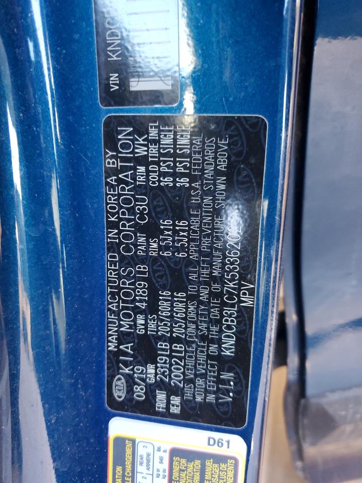 2019 Kia Niro Fe VIN: KNDCB3LC7K5336202 Lot: 82647265