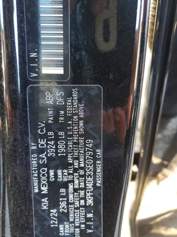 2025 Kia K4 Ex VIN: 3KPFU4DE3SE079749 Lot: 86626965