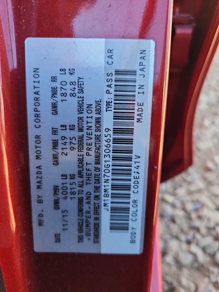 2016 Mazda 3 Grand Touring VIN: JM1BM1N70G1306659 Lot: 85823745