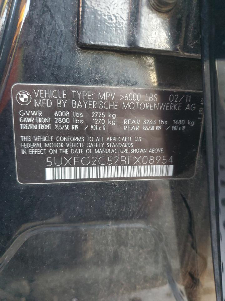 2011 BMW X6 xDrive35I VIN: 5UXFG2C52BLX08954 Lot: 82637575