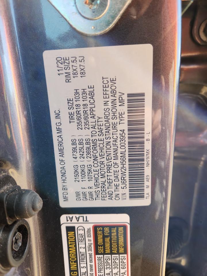 2021 Honda Cr-V Ex VIN: 5J6RW2H56ML003954 Lot: 82261705