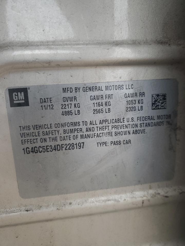 2013 Buick Lacrosse VIN: 1G4GC5E34DF228197 Lot: 89616775