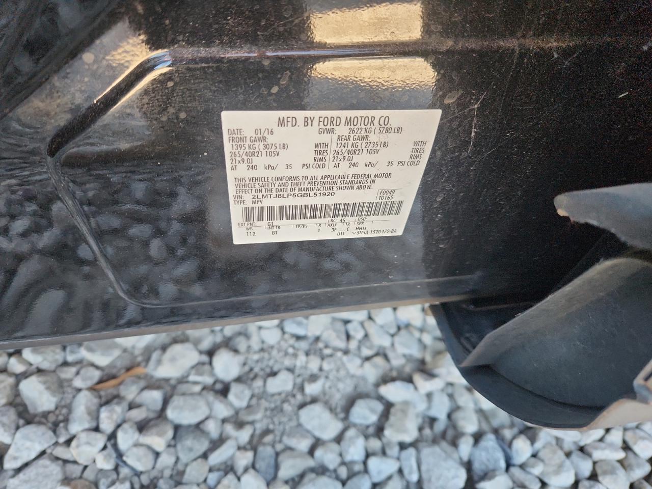 2016 Lincoln Mkx Reserve VIN: 2LMTJ8LP5GBL51920 Lot: 82474875