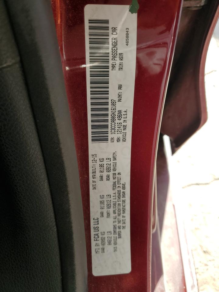 2016 Chrysler 200 Limited VIN: 1C3CCCAB0GN161097 Lot: 87010625