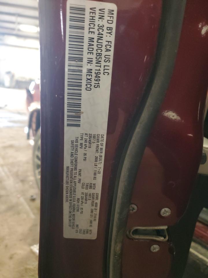 2022 Jeep Compass Limited VIN: 3C4NJDCB5NT194915 Lot: 82720085