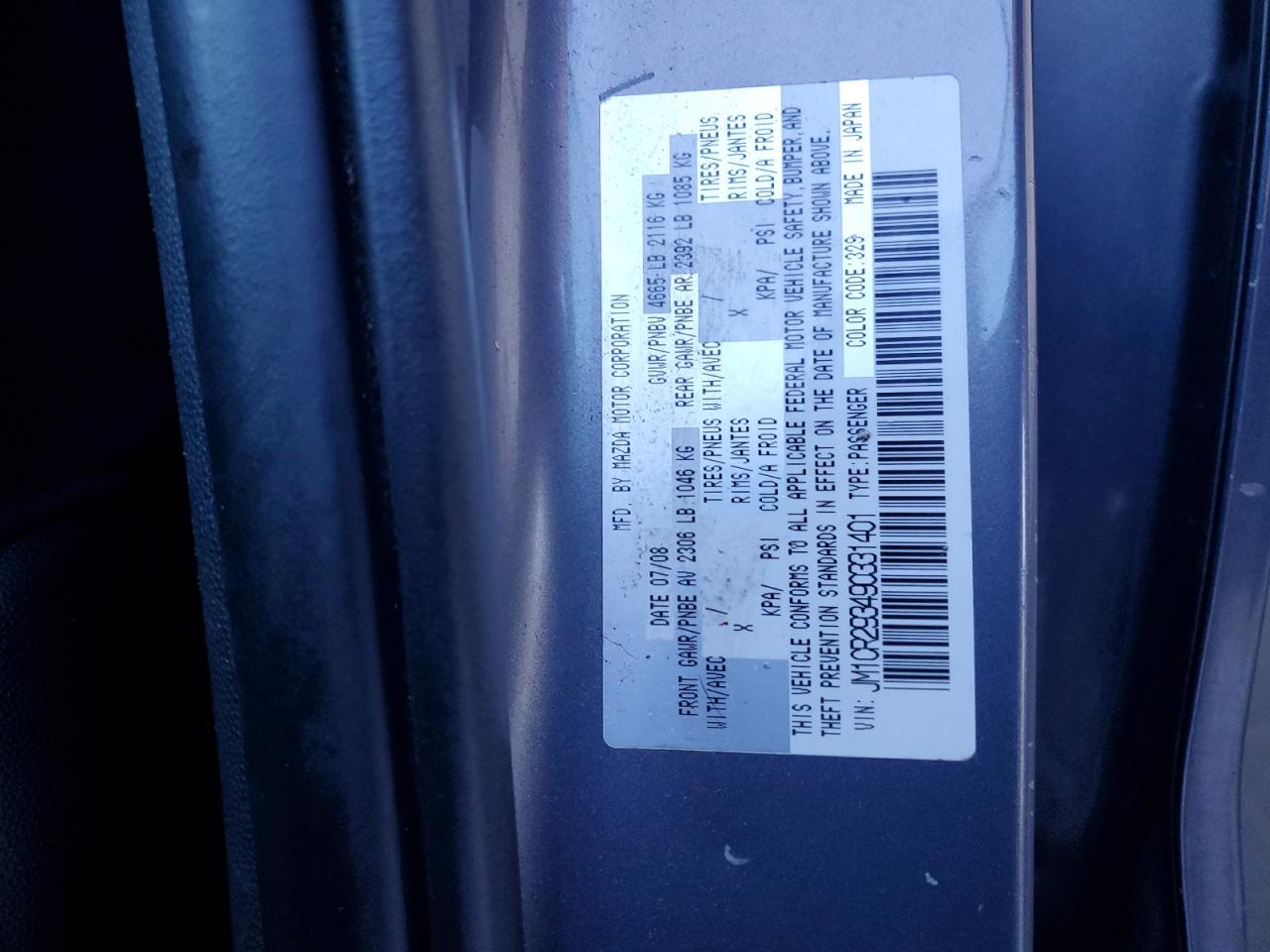 2009 Mazda 5 VIN: JM1CR293490331401 Lot: 85355595