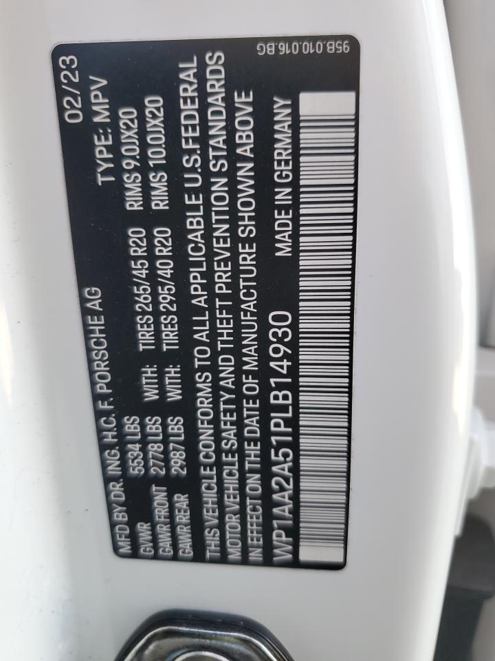 2023 Porsche Macan Base VIN: WP1AA2A51PLB14930 Lot: 87106465