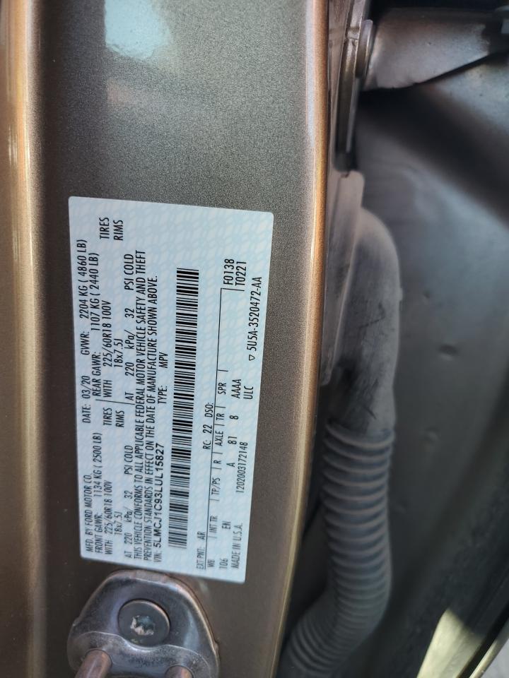 2020 Lincoln Corsair VIN: 5LMCJ1C93LUL15827 Lot: 90807735