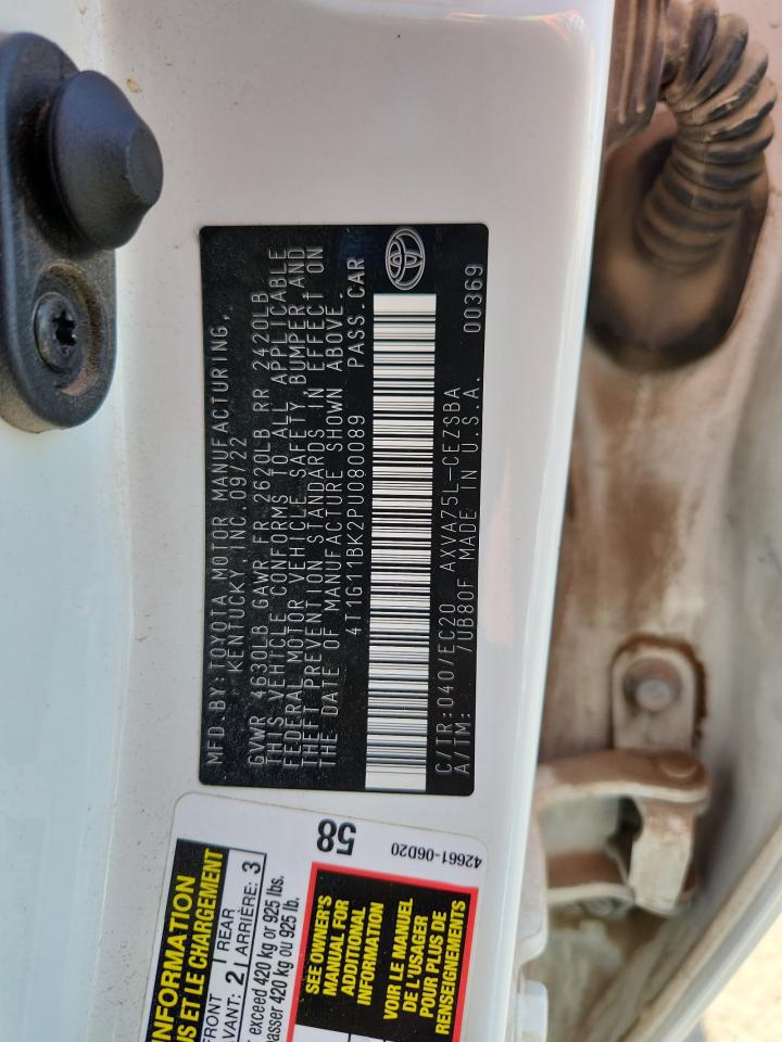 2023 Toyota Camry Se Night Shade VIN: 4T1G11BK2PU080089 Lot: 85906915