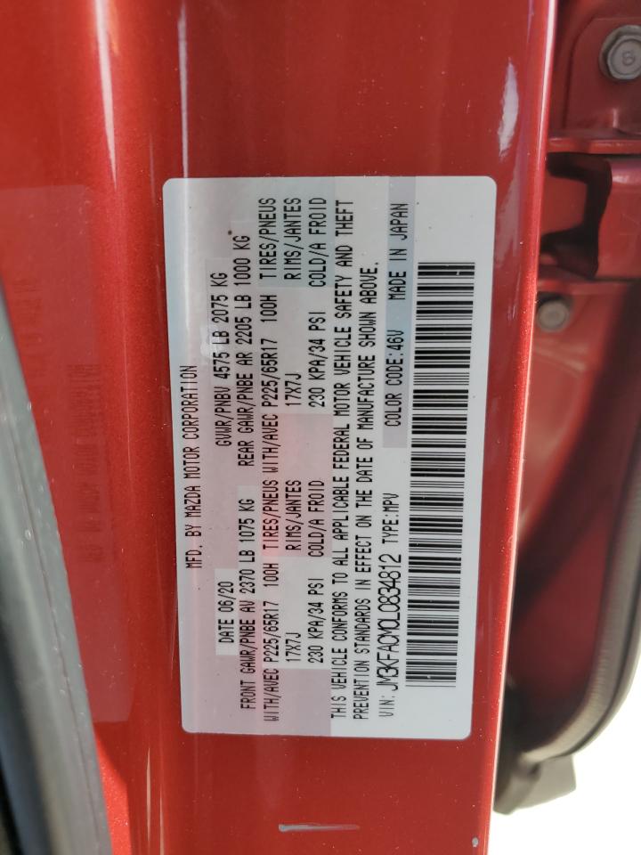 2020 Mazda Cx-5 Touring VIN: JM3KFACM0L0834812 Lot: 90063745