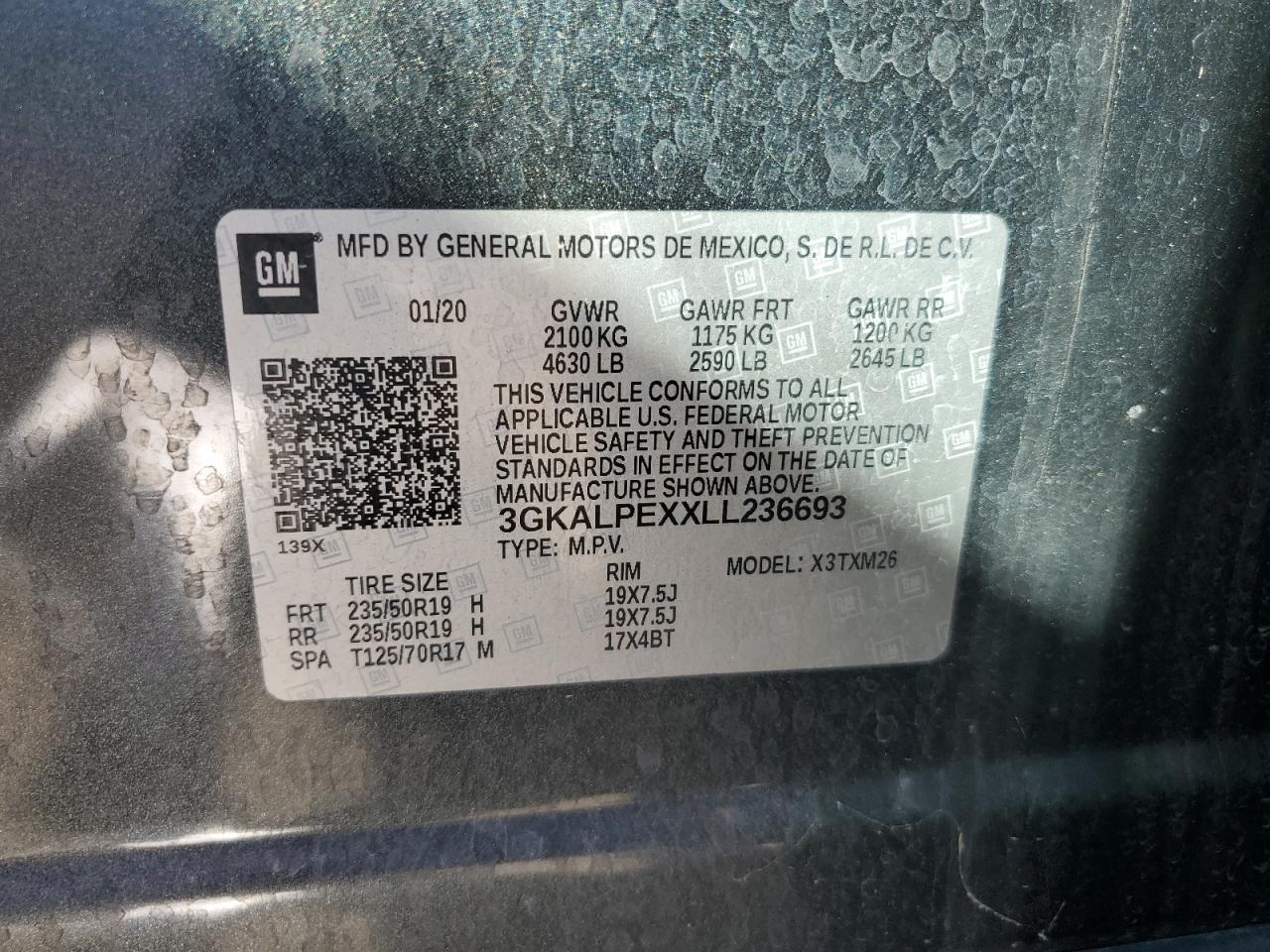 2020 GMC Terrain Slt VIN: 3GKALPEXXLL236693 Lot: 90624295