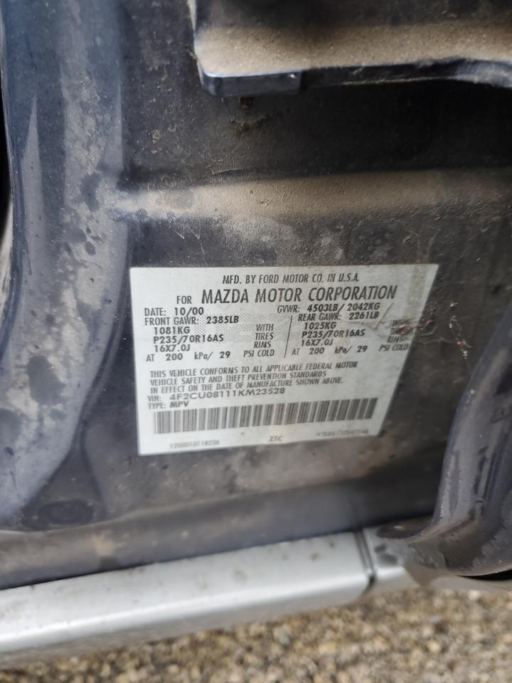 2001 Mazda Tribute Lx VIN: 4F2CU08111KM23528 Lot: 82774075