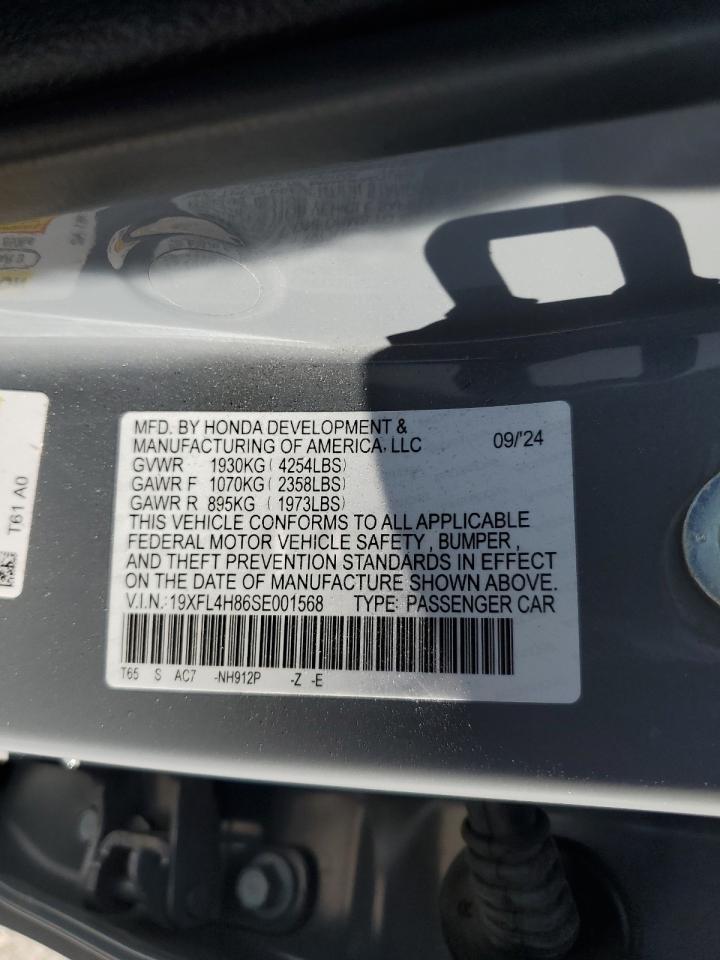 2025 Honda Civic Sport VIN: 19XFL4H86SE001568 Lot: 81803045