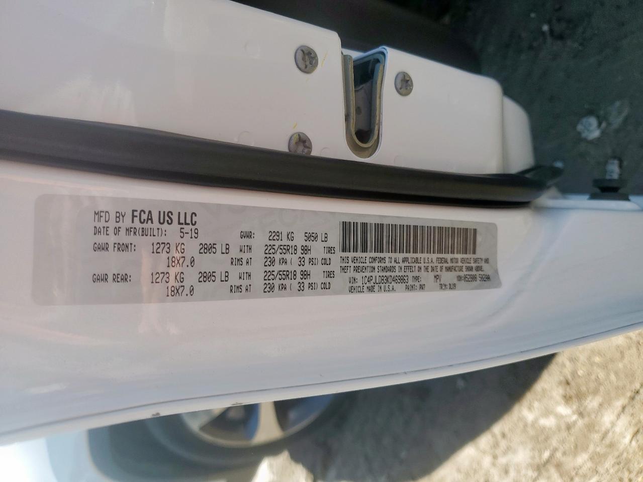 2019 Jeep Cherokee Limited VIN: 1C4PJLDB3KD469863 Lot: 82699165