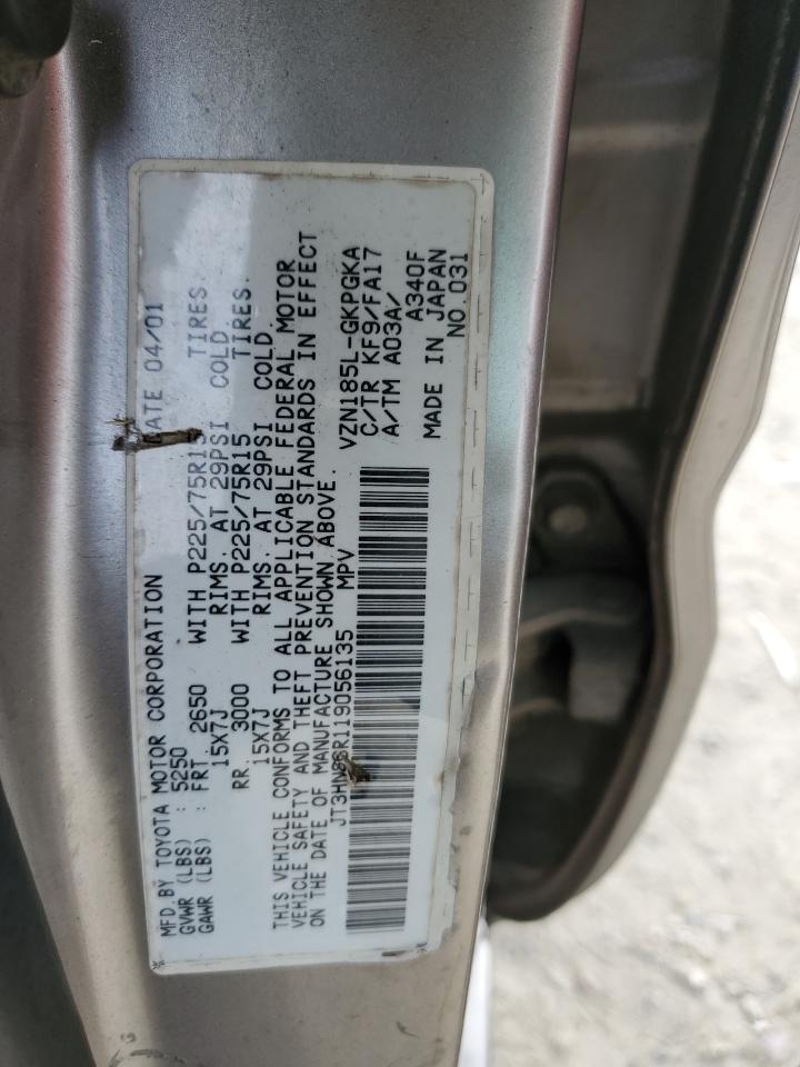 2001 Toyota 4Runner Sr5 VIN: JT3HN86R119056135 Lot: 84592555