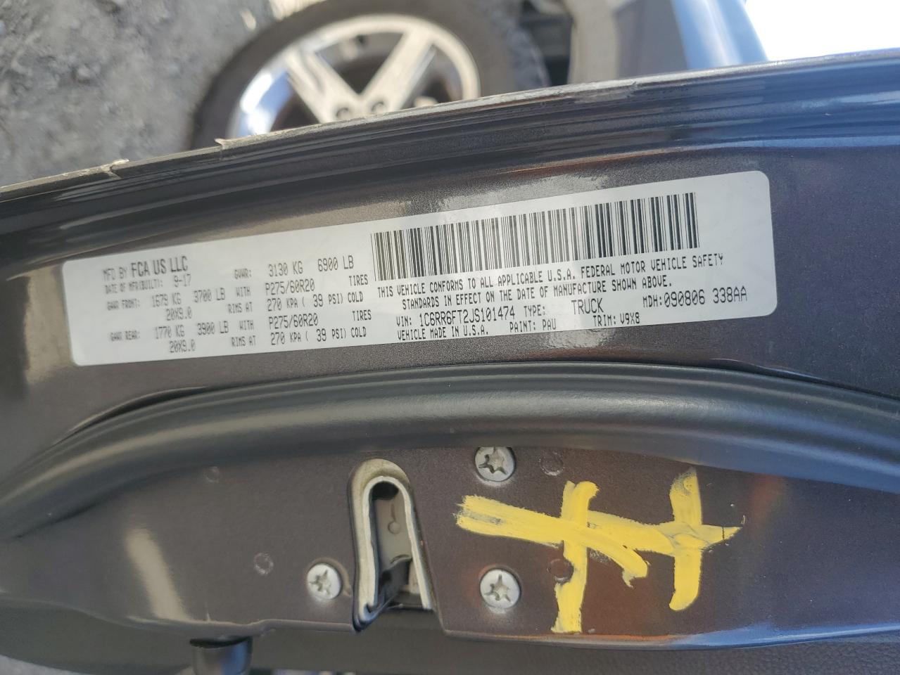 2018 Ram 1500 St VIN: 1C6RR6FT2JS101474 Lot: 85116275