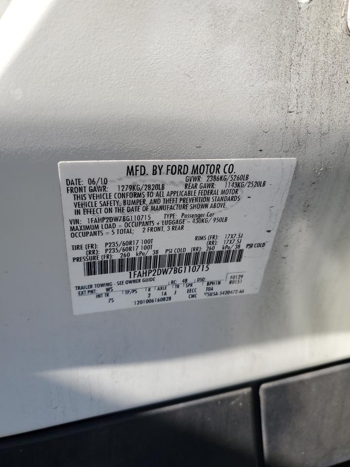 2011 Ford Taurus Se VIN: 1FAHP2DW7BG110715 Lot: 90848495