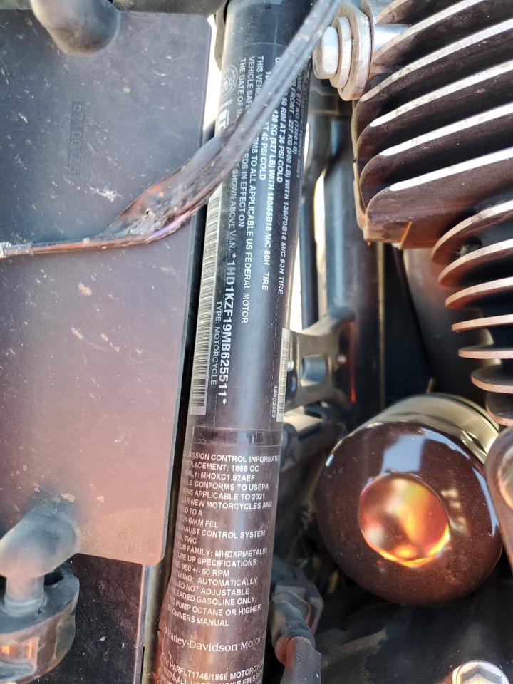 2021 Harley-Davidson Fltrk VIN: 1HD1KZF19MB625511 Lot: 82711965