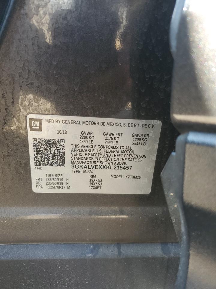 2019 GMC Terrain Slt VIN: 3GKALVEXXKL215457 Lot: 89927275