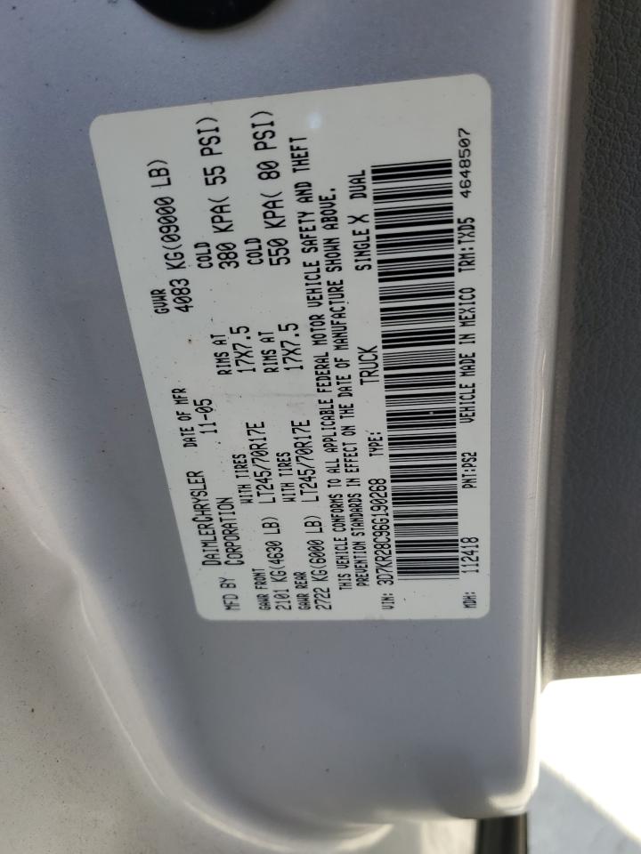 2006 Dodge Ram 2500 St VIN: 3D7KR28C96G190268 Lot: 86991435