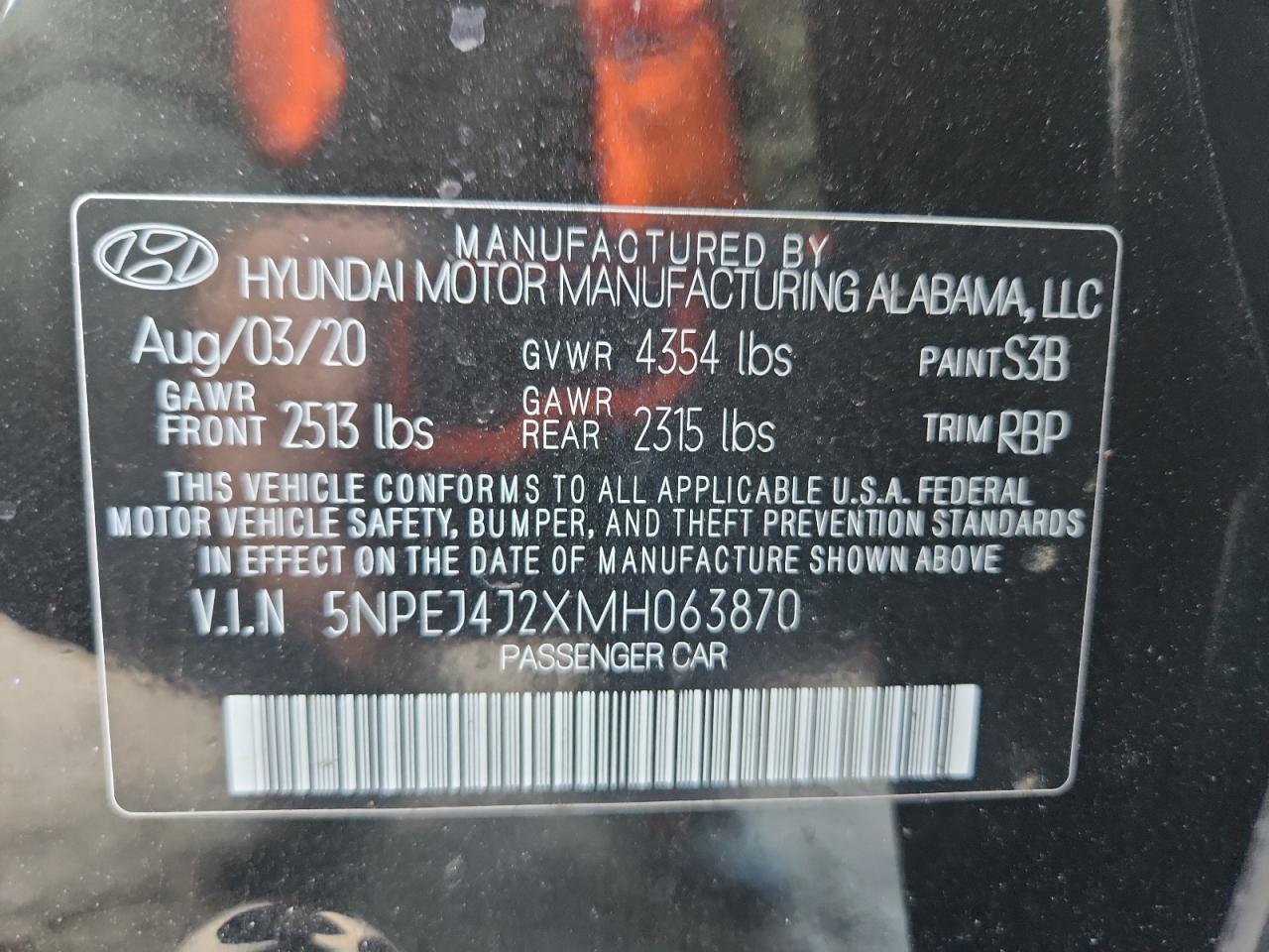 2021 Hyundai Sonata Sel Plus VIN: 5NPEJ4J2XMH063870 Lot: 84879955