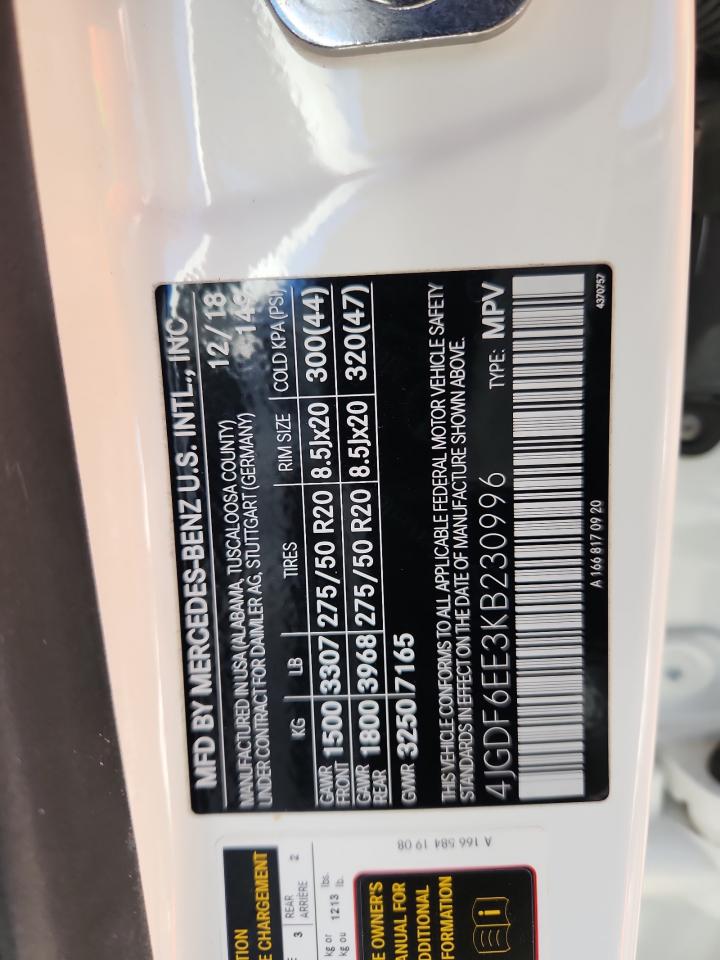 2019 Mercedes-Benz Gls 450 4Matic VIN: 4JGDF6EE3KB230996 Lot: 82668425