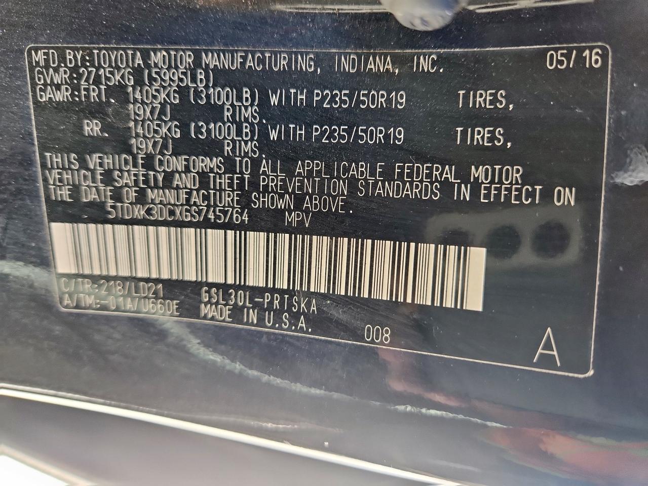 2016 Toyota Sienna Se VIN: 5TDXK3DCXGS745764 Lot: 82423685