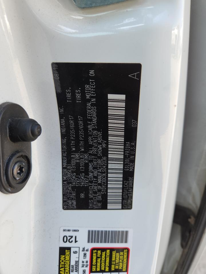 2020 Toyota Sienna Xle VIN: 5TDYZ3DC9LS042036 Lot: 81950825