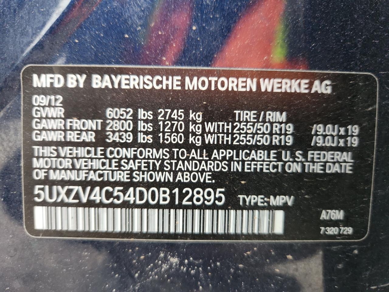 2013 BMW X5 xDrive35I VIN: 5UXZV4C54D0B12895 Lot: 85513645