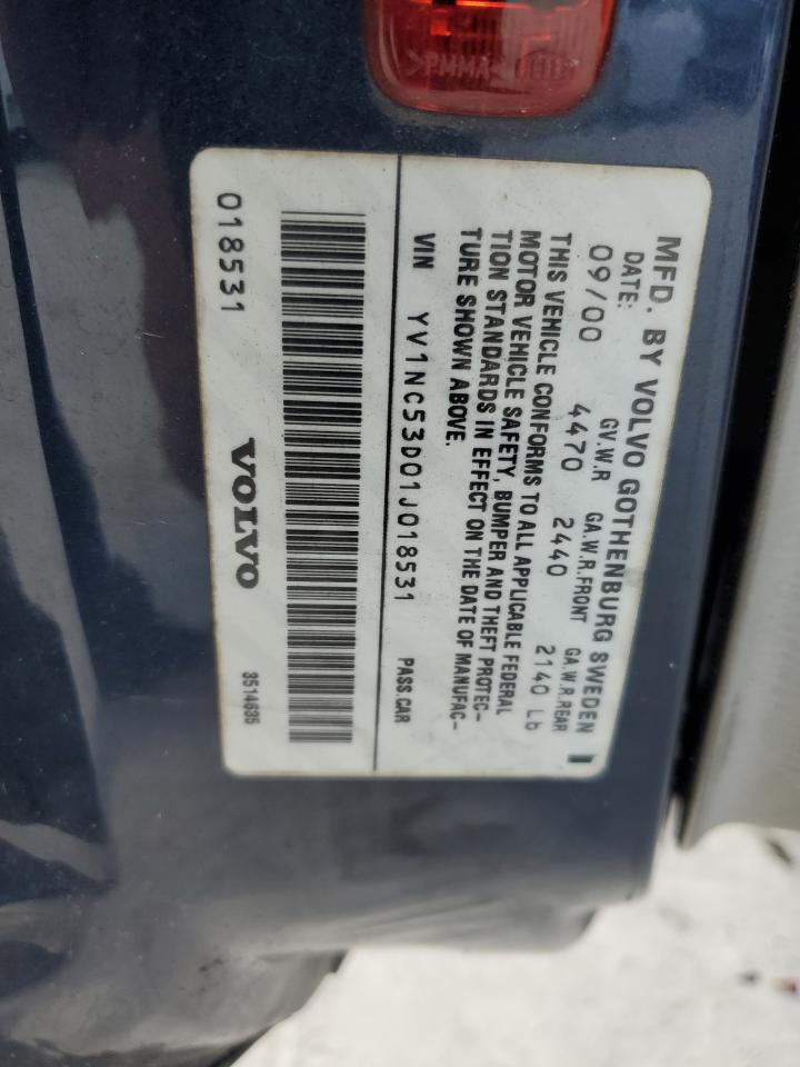 2001 Volvo C70 Turbo VIN: YV1NC53D01J018531 Lot: 82468055