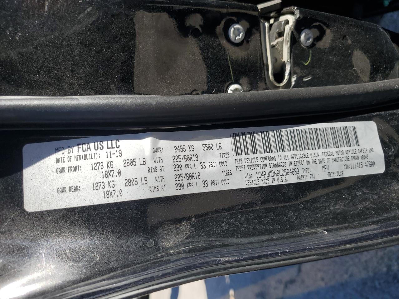 2020 Jeep Cherokee Limited VIN: 1C4PJMDN6LD564693 Lot: 86555035