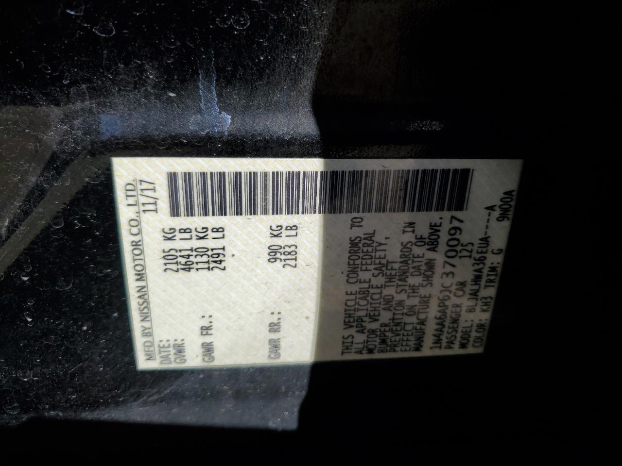 2018 Nissan Maxima 3.5S VIN: 1N4AA6AP6JC370097 Lot: 90436065