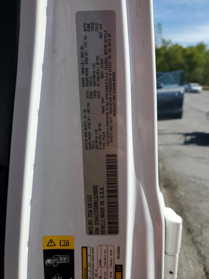 2021 Jeep Gladiator Overland VIN: 1C6HJTFG8ML529035 Lot: 82009705