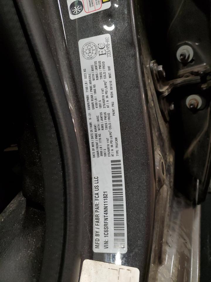 2022 Ram 1500 Tradesman VIN: 1C6SRFNT4NN111821 Lot: 86289465