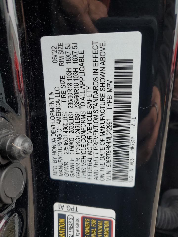 2022 Honda Cr-V Exl VIN: 5J6RT6H84NL042991 Lot: 82342345
