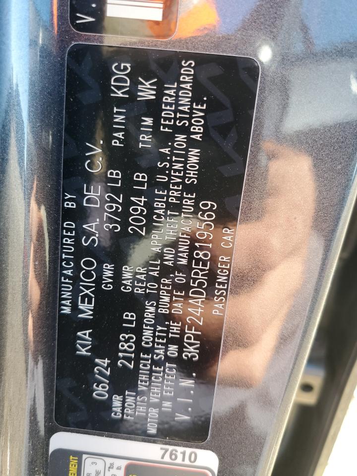 2024 Kia Forte Lx VIN: 3KPF24AD5RE819569 Lot: 82751155