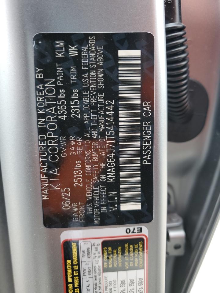 2026 Kia K5 Gt Line VIN: KNAG64J71T5414442 Lot: 84522615