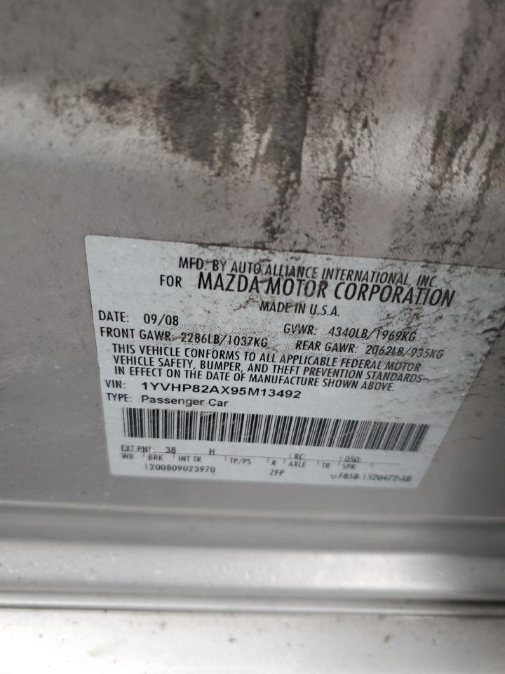 2009 Mazda 6 I VIN: 1YVHP82AX95M13492 Lot: 93954195