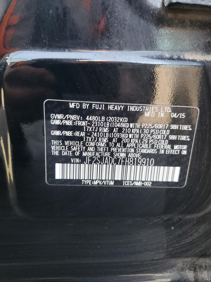2015 Subaru Forester 2.5I Premium VIN: JF2SJADC7FH819910 Lot: 82332415