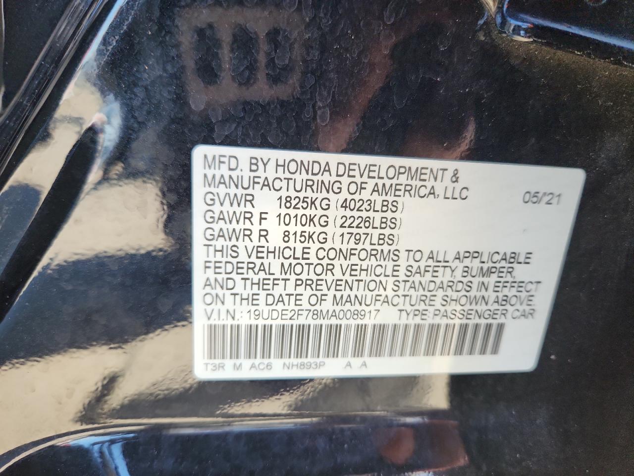 2021 Acura Ilx Premium VIN: 19UDE2F78MA008917 Lot: 86166125