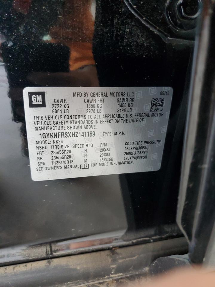 2017 Cadillac Xt5 Platinum VIN: 1GYKNFRSXHZ141189 Lot: 86111785