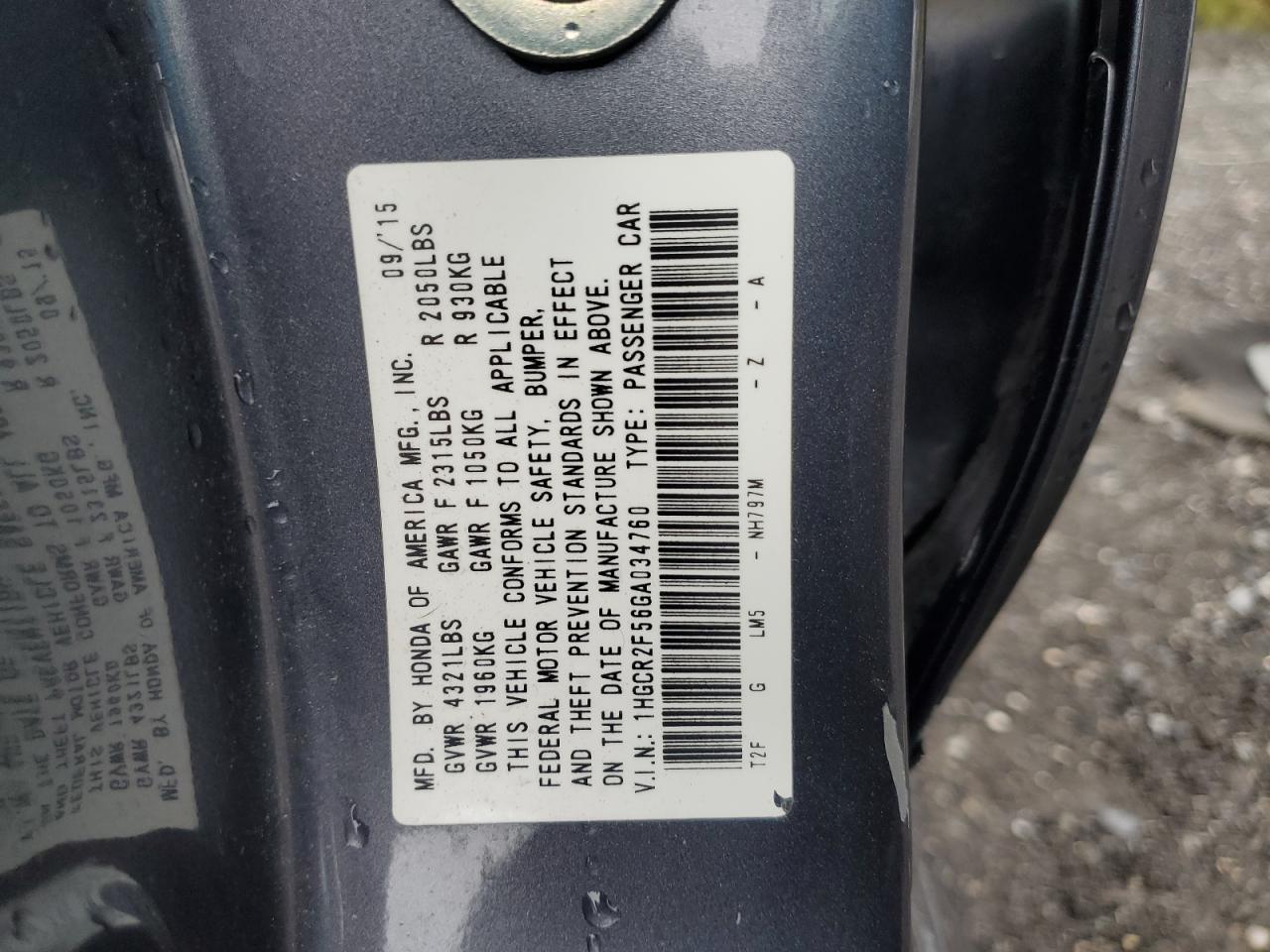 2016 Honda Accord Sport VIN: 1HGCR2F56GA034760 Lot: 82410345