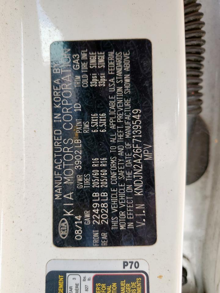 2015 Kia Soul VIN: KNDJN2A26F7139549 Lot: 81986375