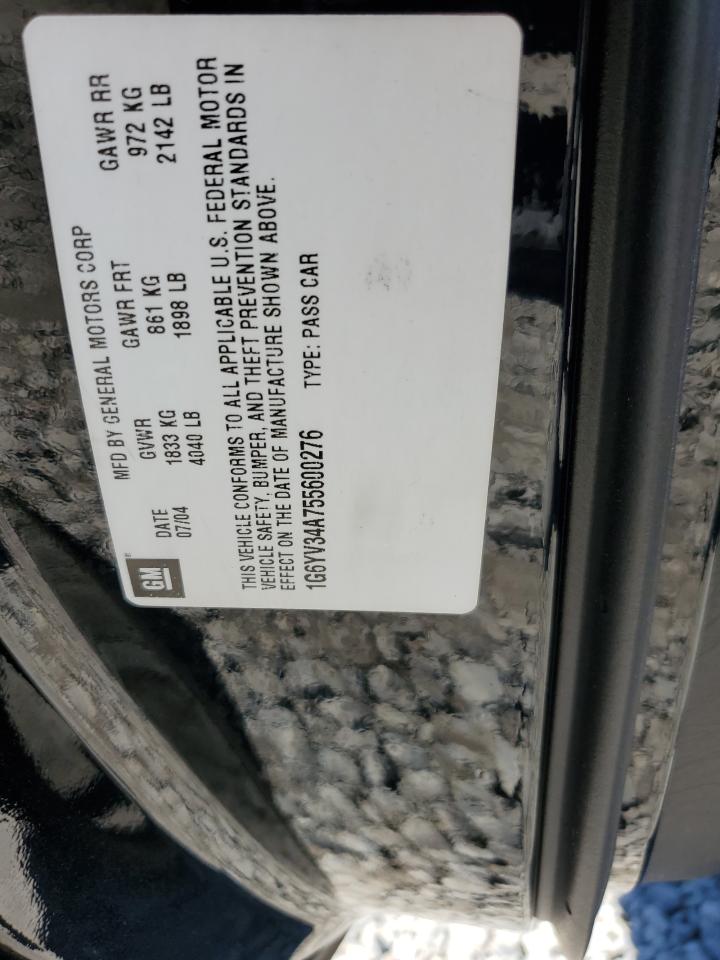 2005 Cadillac Xlr VIN: 1G6YV34A755600276 Lot: 85366435