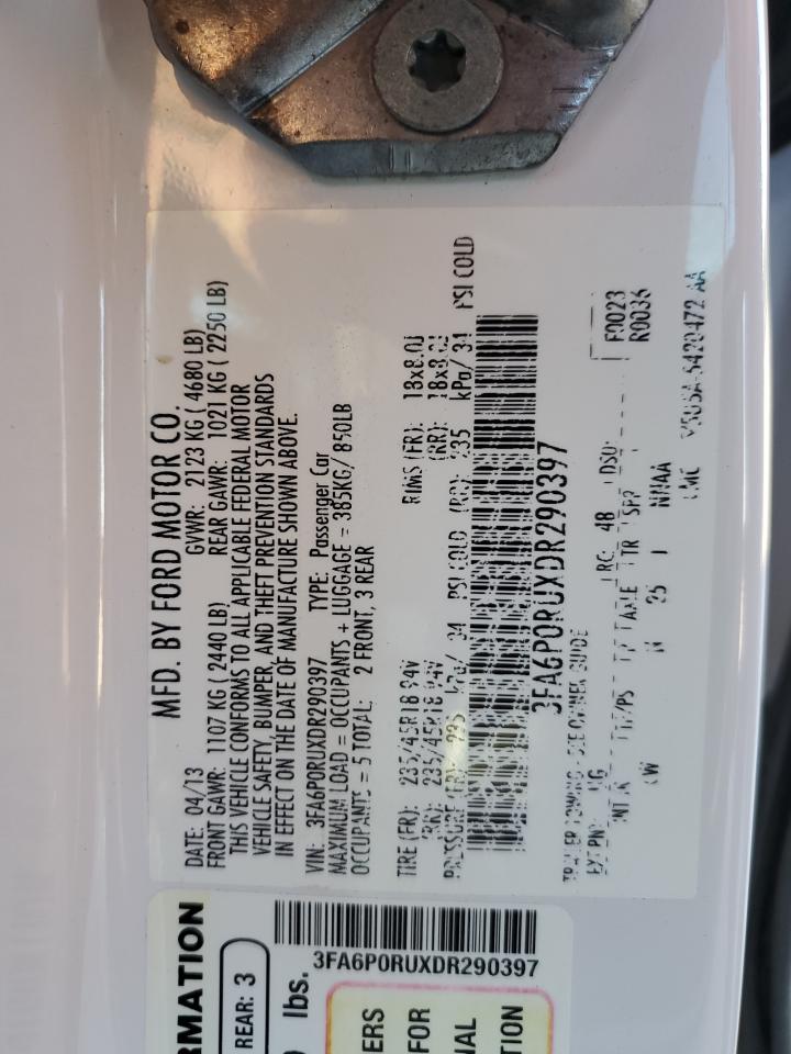 2013 Ford Fusion Titanium Hev VIN: 3FA6P0RUXDR290397 Lot: 84879665