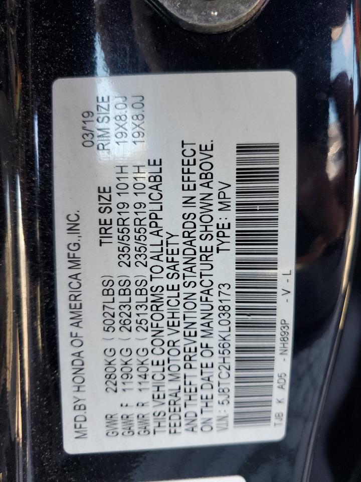 2019 Acura Rdx Technology VIN: 5J8TC2H56KL038173 Lot: 84784095