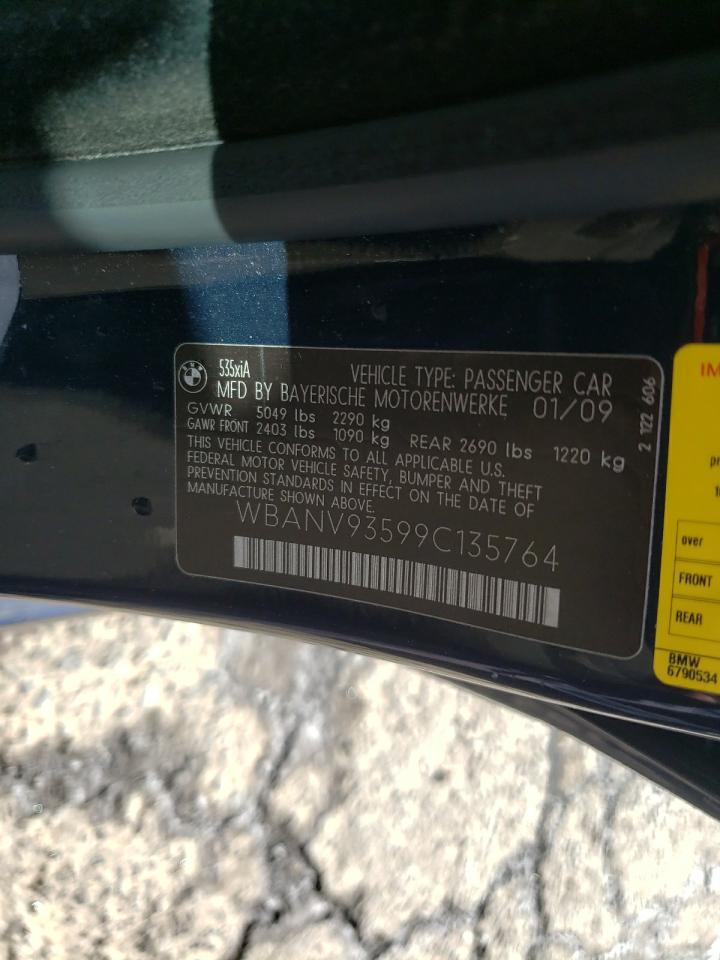2009 BMW 535 Xi VIN: WBANV93599C135764 Lot: 85119895
