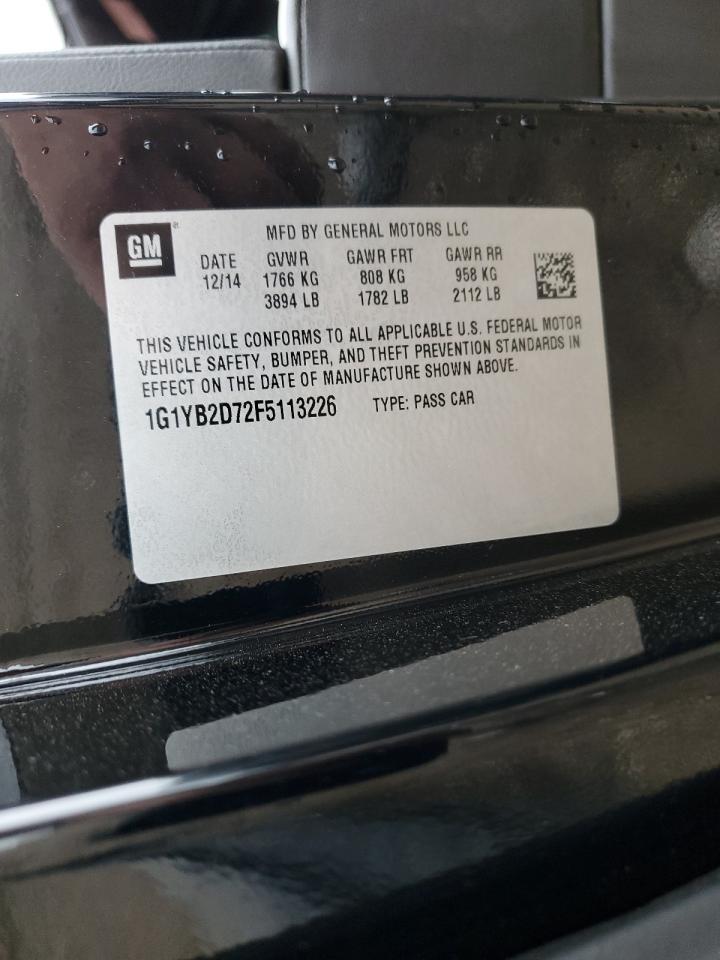 2015 Chevrolet Corvette Stingray 1Lt VIN: 1G1YB2D72F5113226 Lot: 85539525