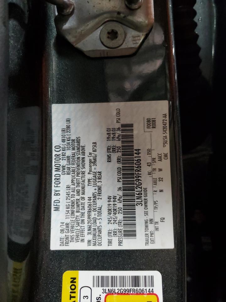 2015 Lincoln Mkz VIN: 3LN6L2G99FR606144 Lot: 86717945